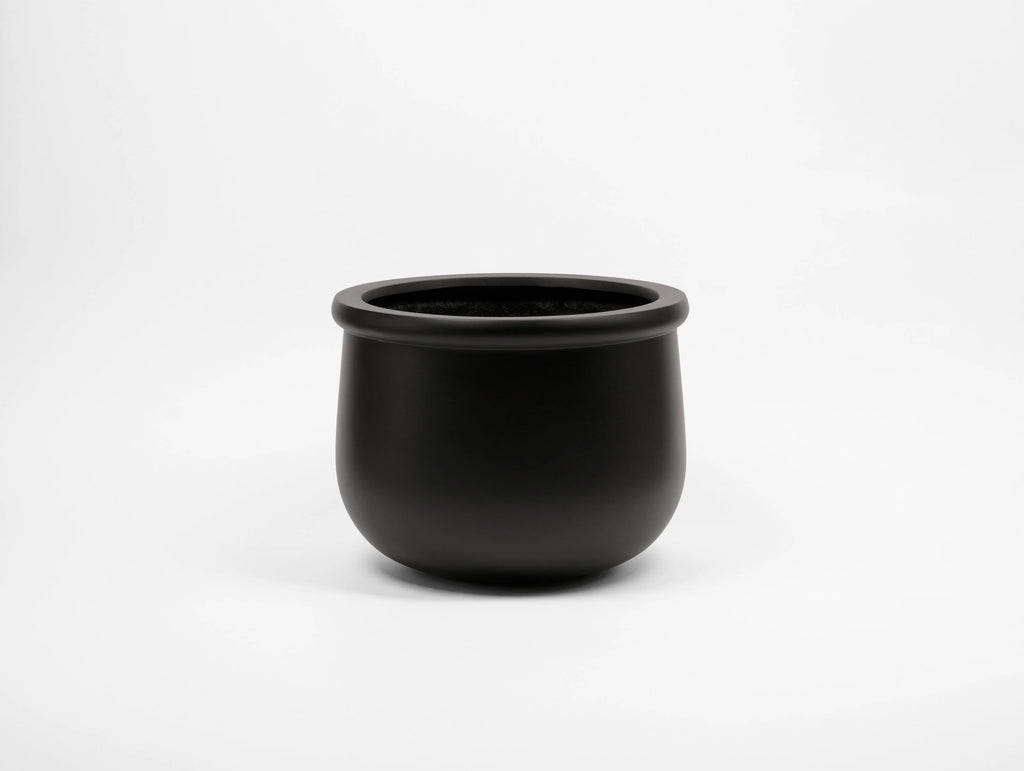 Indoor/Outdoor Large Nordic Minimalist Fiberstone Lightweight Round Planter Pot - 16, 10 inch Matte Finish - Suitable for Fiddle Leaf Fig