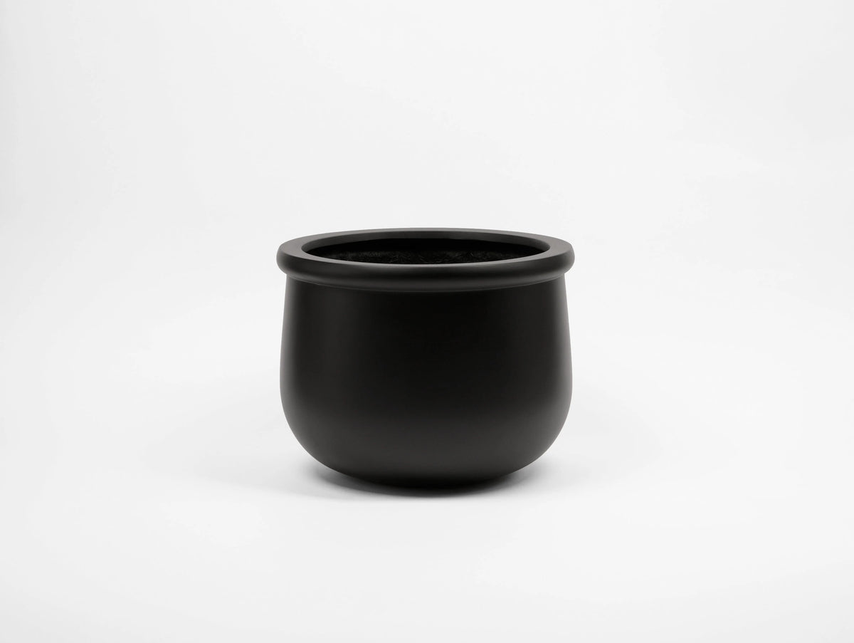 Indoor/Outdoor Large Nordic Minimalist Fiberstone Lightweight Round Planter Pot - 16, 10 inch Matte Finish - Suitable for Fiddle Leaf Fig
