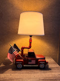 Metal vintage like thank you veterans lamp