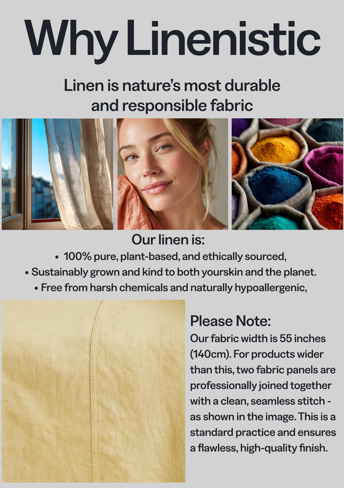 ORGANIC Linen Curtain Modern Home Decor 100% Natural European Linen Bedroom Farmhouse Curtains Elegant Linen Curtain with Tab top heading