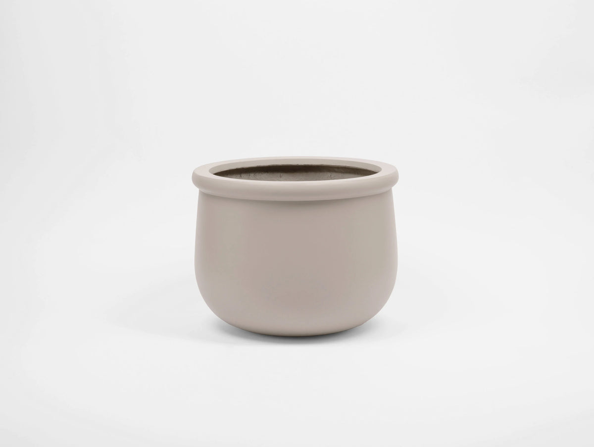 Indoor/Outdoor Large Nordic Minimalist Fiberstone Lightweight Round Planter Pot - 16, 10 inch Matte Finish - Suitable for Fiddle Leaf Fig