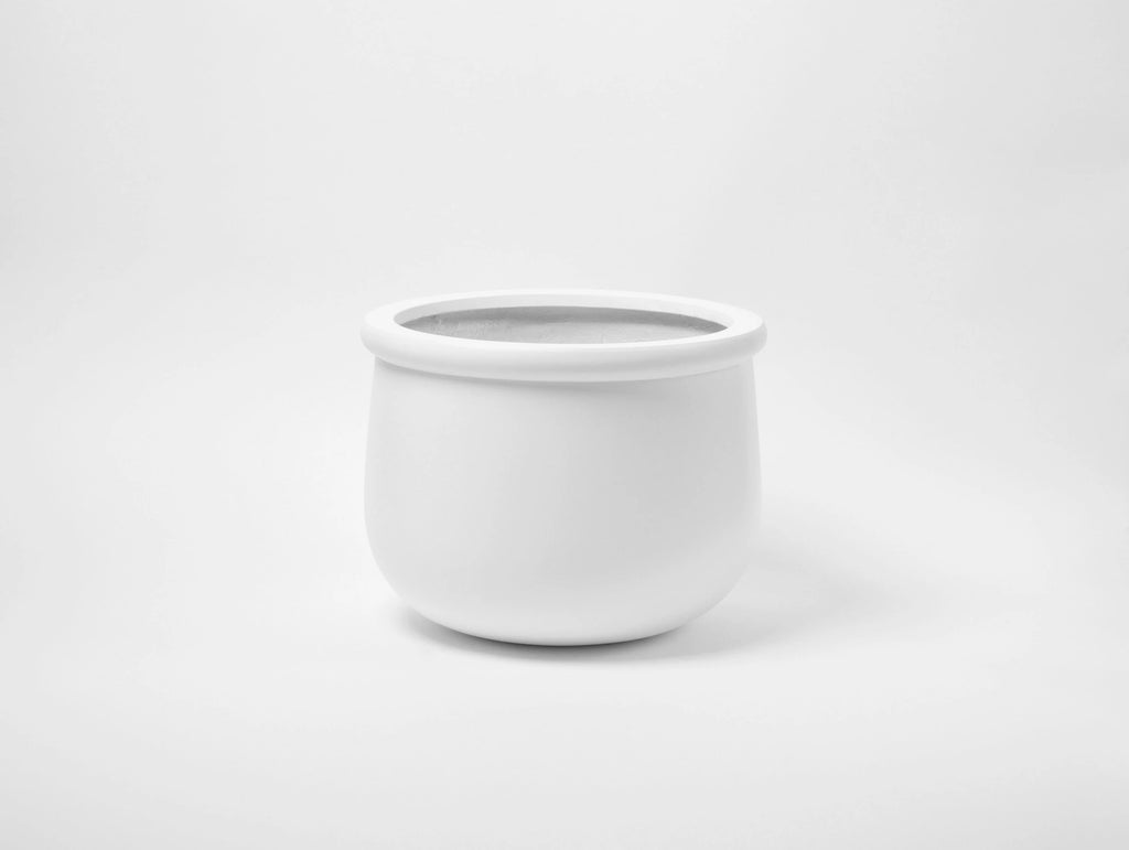 Indoor/Outdoor Large Nordic Minimalist Fiberstone Lightweight Round Planter Pot - 16, 10 inch Matte Finish - Suitable for Fiddle Leaf Fig