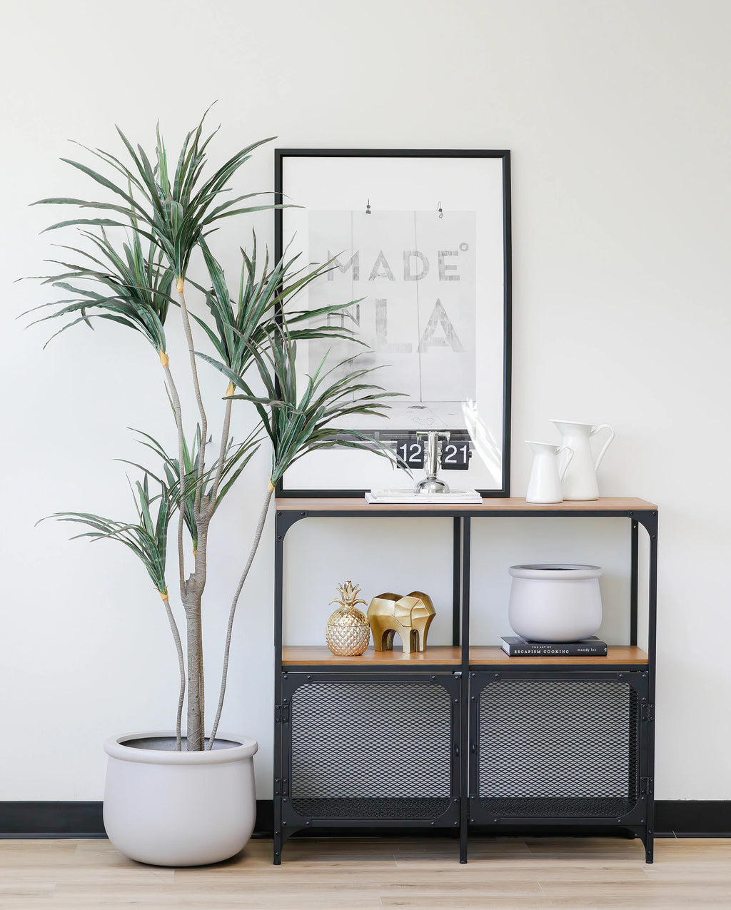 Indoor/Outdoor Large Nordic Minimalist Fiberstone Lightweight Round Planter Pot - 16, 10 inch Matte Finish - Suitable for Fiddle Leaf Fig