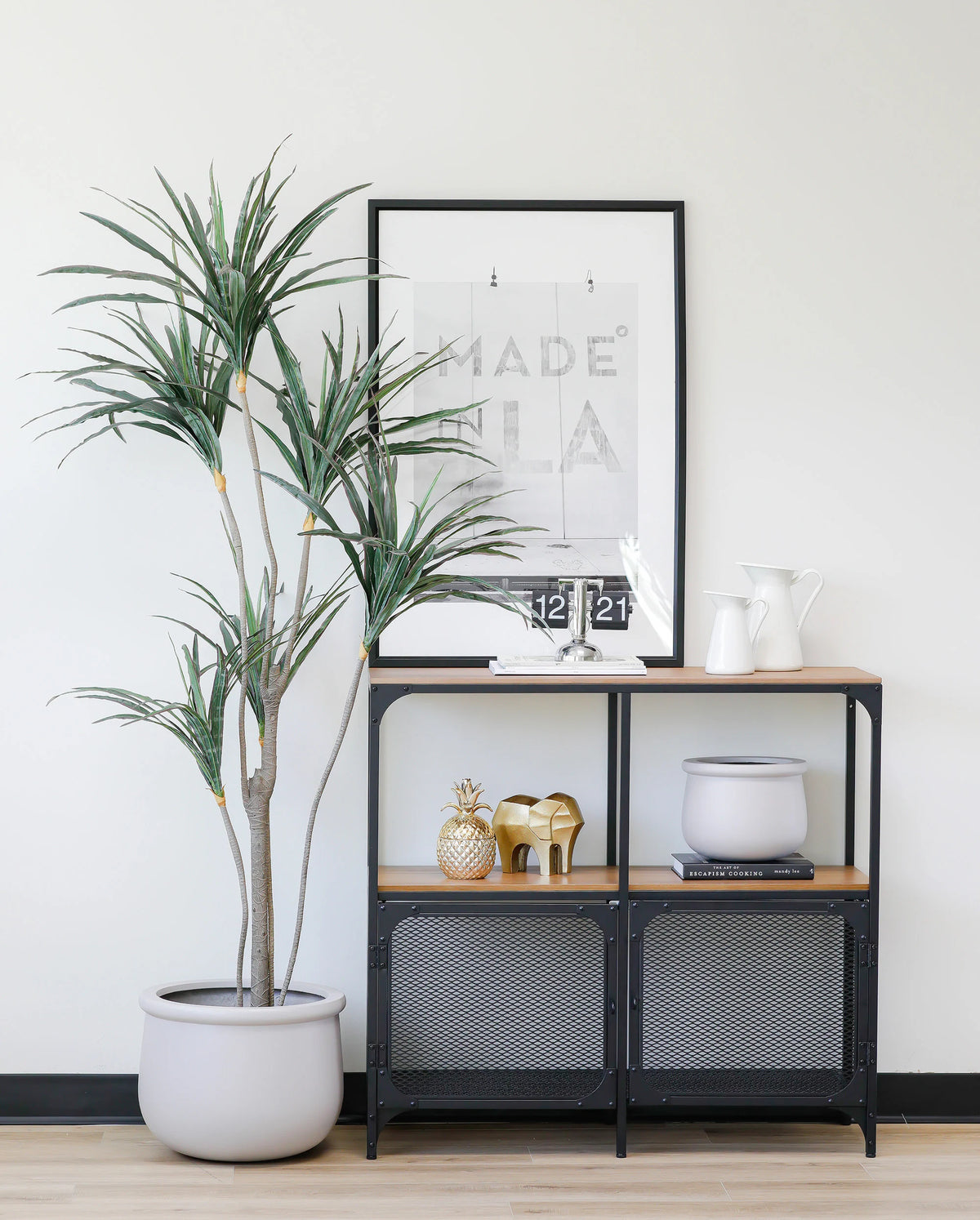 Indoor/Outdoor Large Nordic Minimalist Fiberstone Lightweight Round Planter Pot - 16, 10 inch Matte Finish - Suitable for Fiddle Leaf Fig