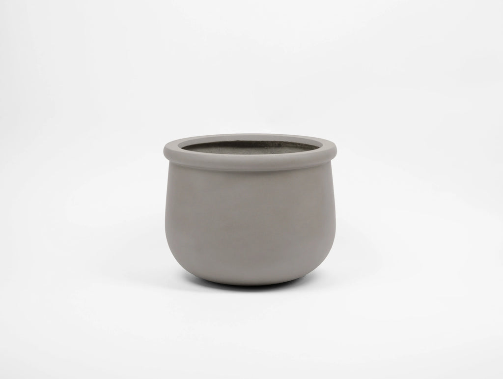 Indoor/Outdoor Large Nordic Minimalist Fiberstone Lightweight Round Planter Pot - 16, 10 inch Matte Finish - Suitable for Fiddle Leaf Fig