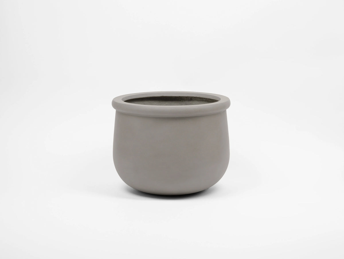 Indoor/Outdoor Large Nordic Minimalist Fiberstone Lightweight Round Planter Pot - 16, 10 inch Matte Finish - Suitable for Fiddle Leaf Fig