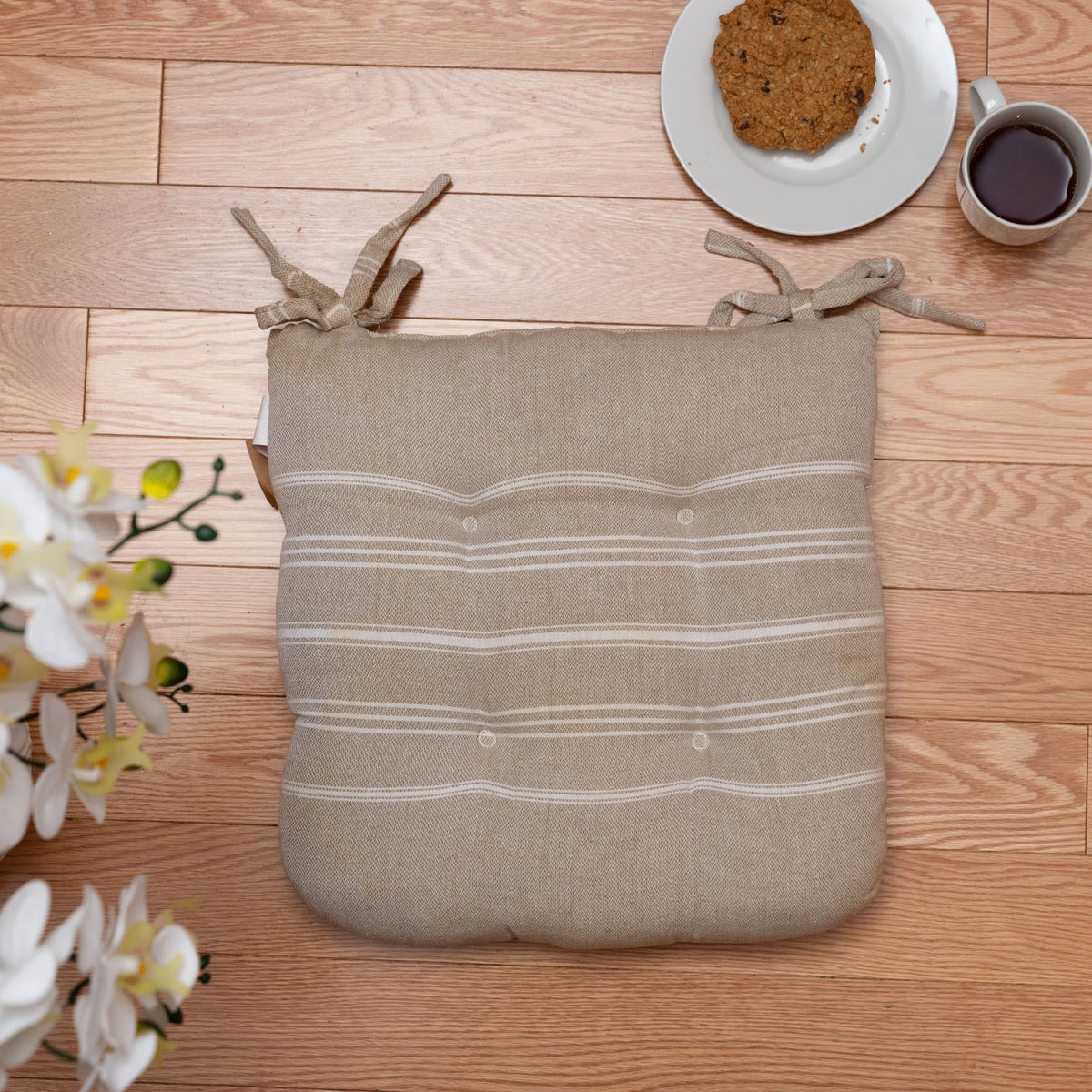 Cotton Chair Cushion Pads: Thick Dining Seat Cushions with Ties