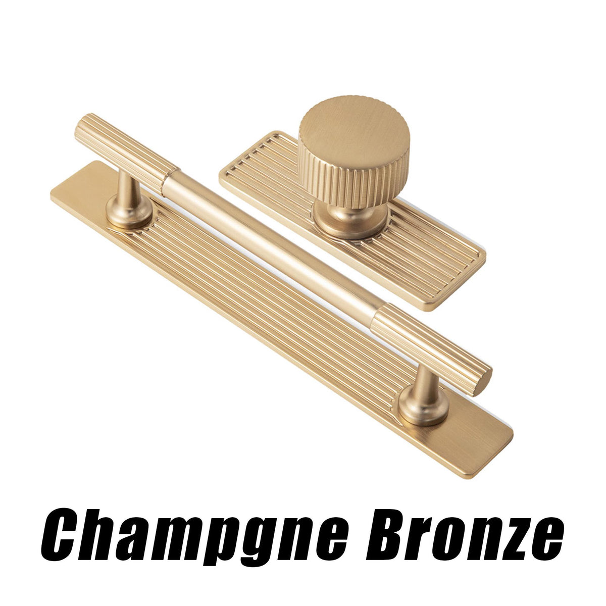 Striped Antique Brass Cabinet Handle , Champagne Gold Wardrobe Knobs
